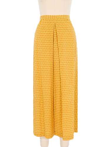 Romeo Gigli Seersucker Gingham Midi Skirt