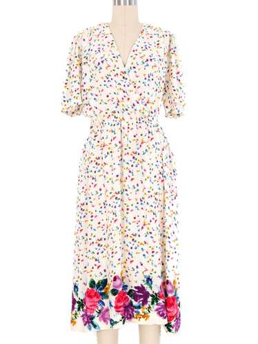 Christian Dior Silk Floral Wrap Dress