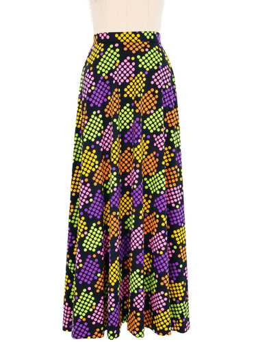 Neon Dot Jersey Maxi Skirt