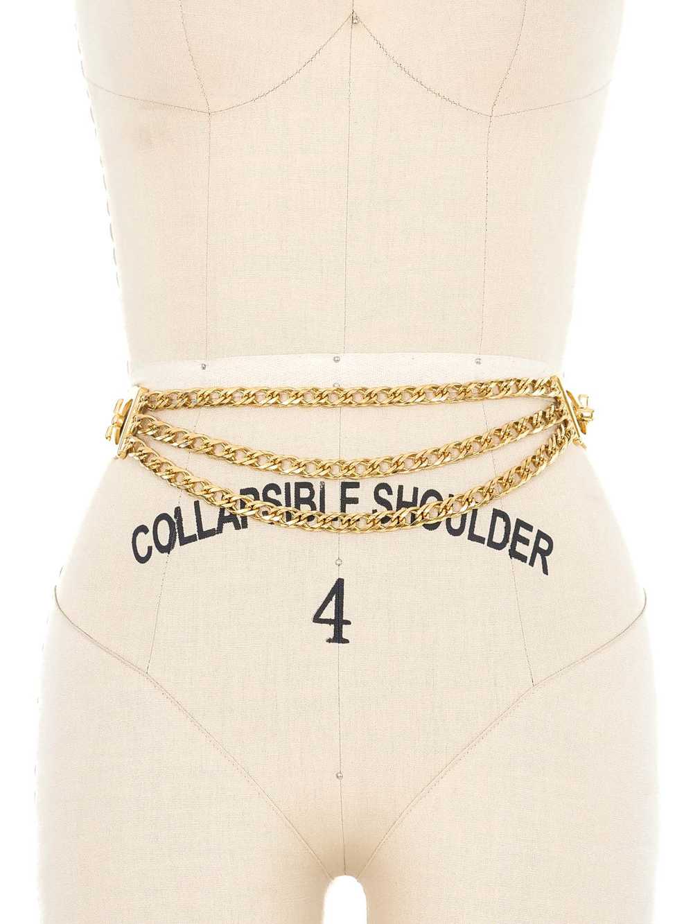 Goldtone Swag Chain Stretch Belt - image 1