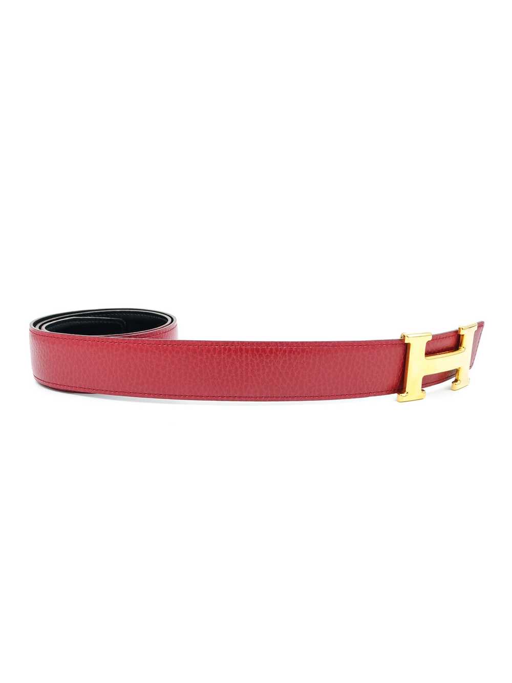 Hermes Mini H Red Reversible Belt - image 4