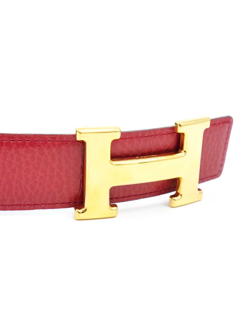 Hermes Mini H Red Reversible Belt - image 6