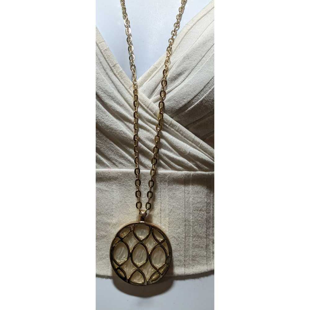 Other Charter Club Gold Lattice Medallion Necklace - image 3