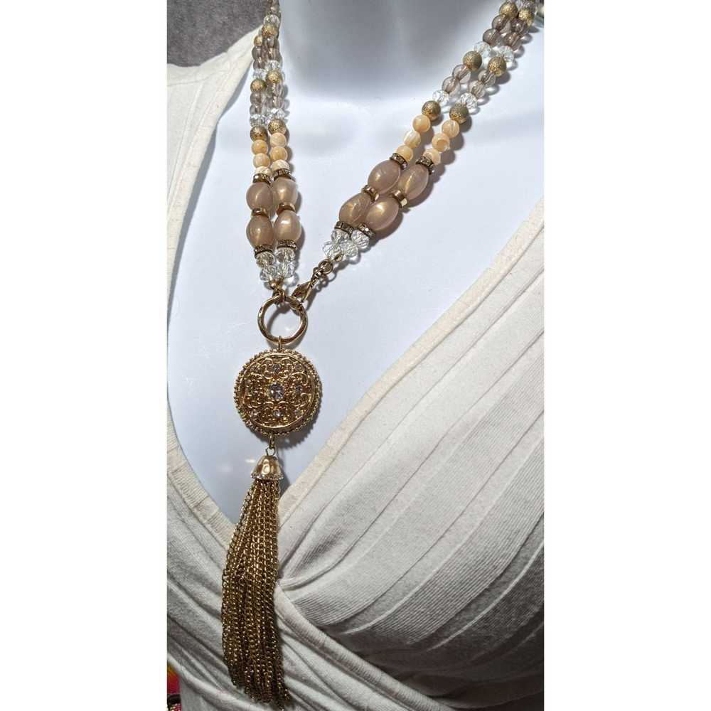 Other Beaded Glam Tassel Necklace - image 3