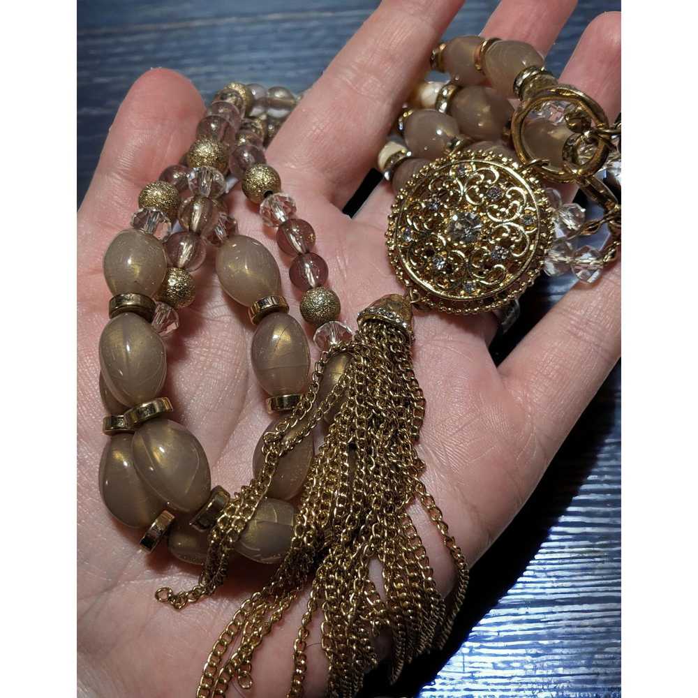 Other Beaded Glam Tassel Necklace - image 4