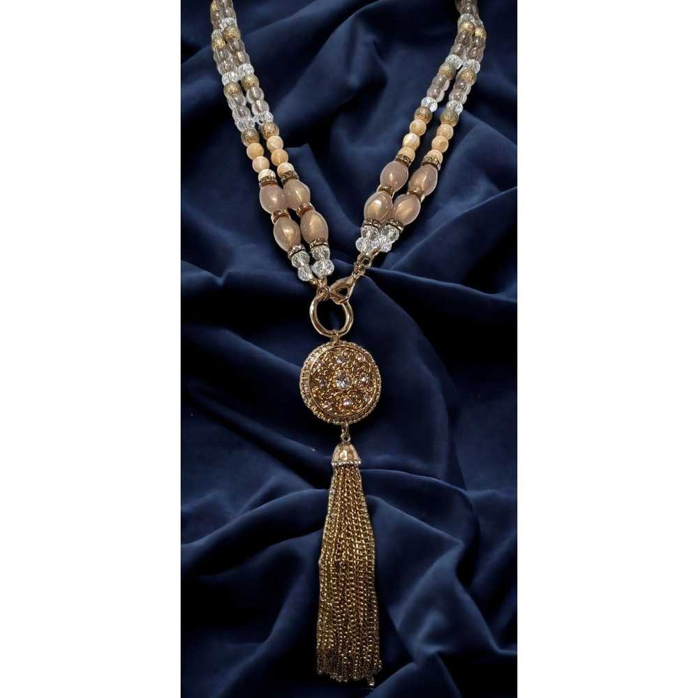 Other Beaded Glam Tassel Necklace - image 5