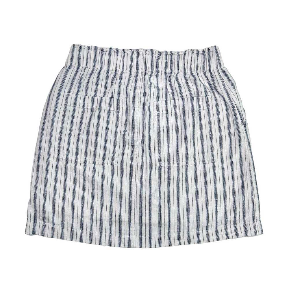 Loft White Blue Striped W/ Button Accent Skirt Lo… - image 2