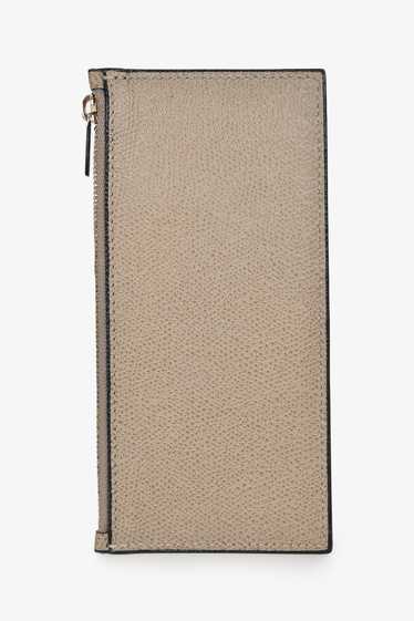 Valextra Taupe Leather Zipped Long Card Holder - image 1