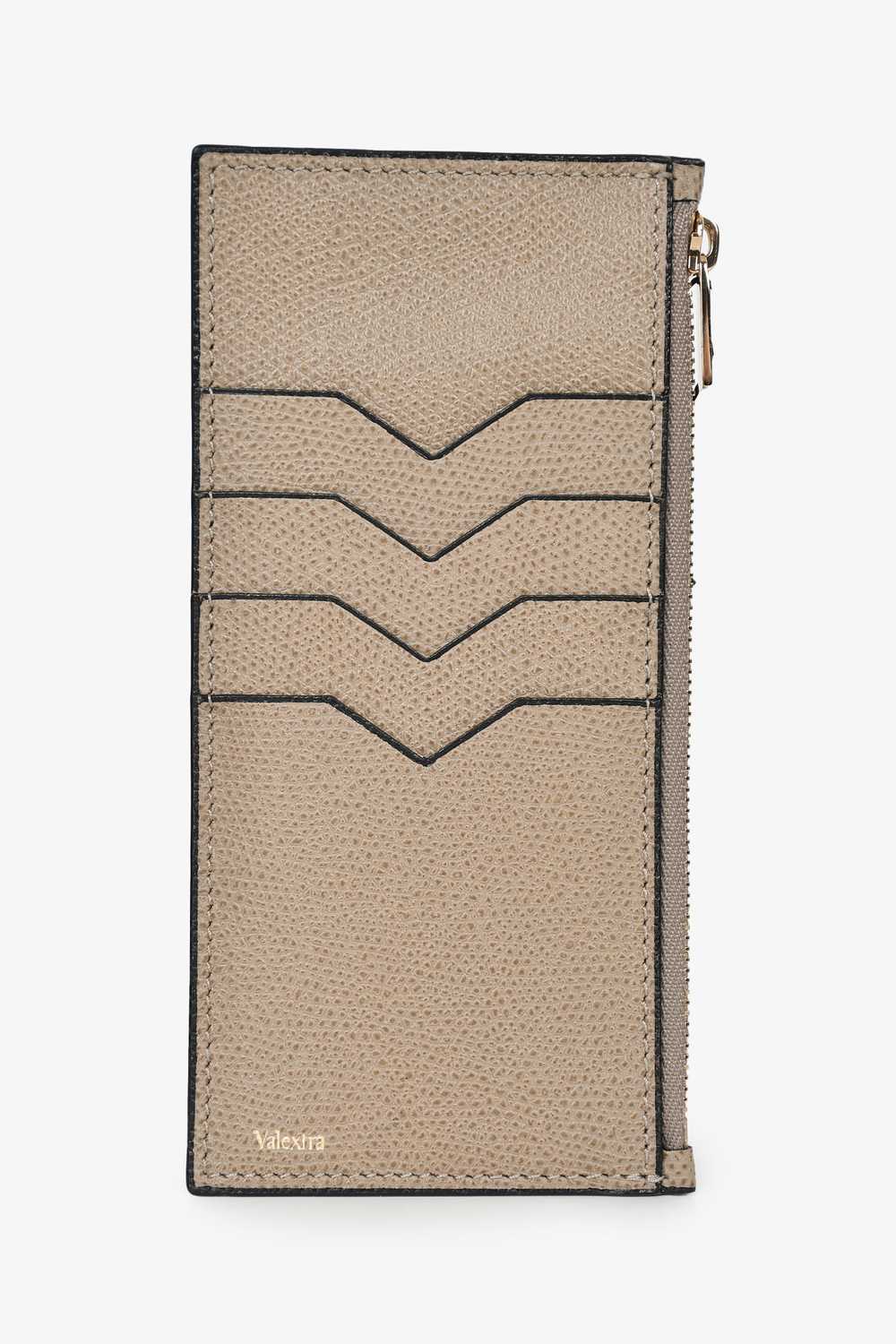 Valextra Taupe Leather Zipped Long Card Holder - image 2