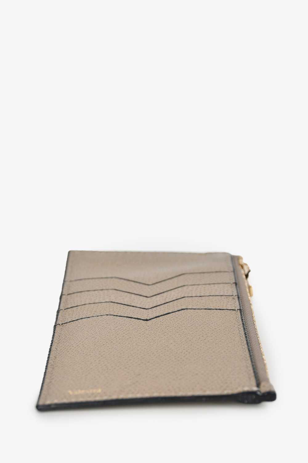 Valextra Taupe Leather Zipped Long Card Holder - image 3