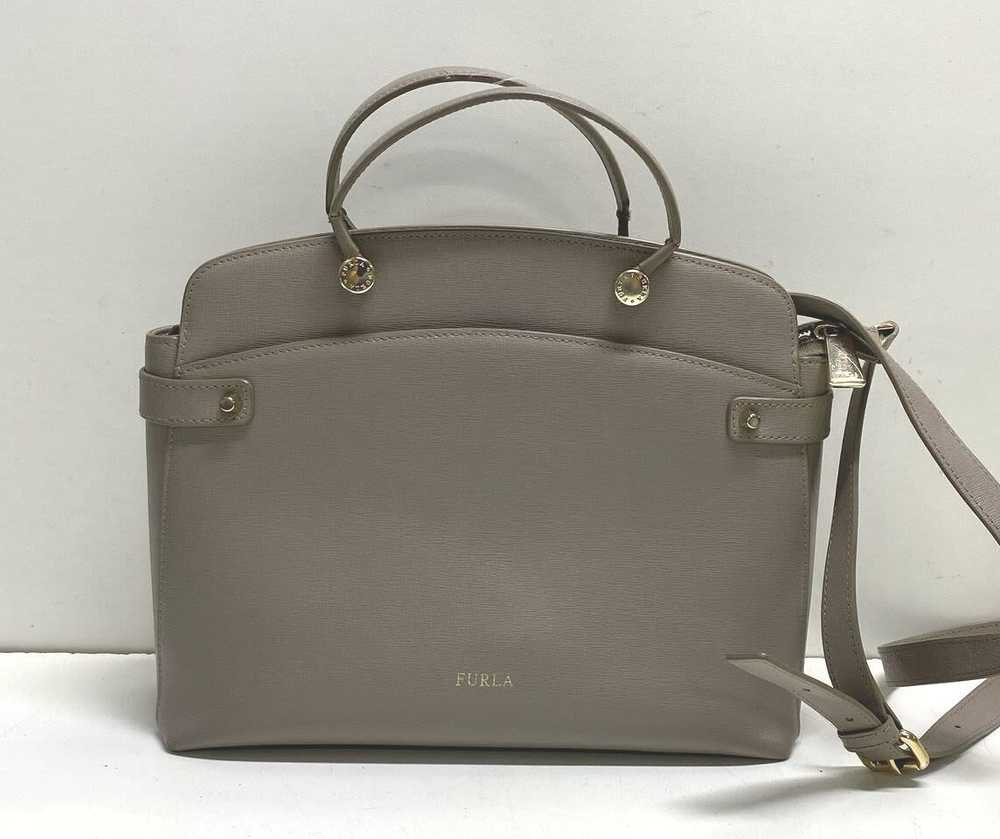 Furla Leather Agata Medium Satchel Grey - image 1