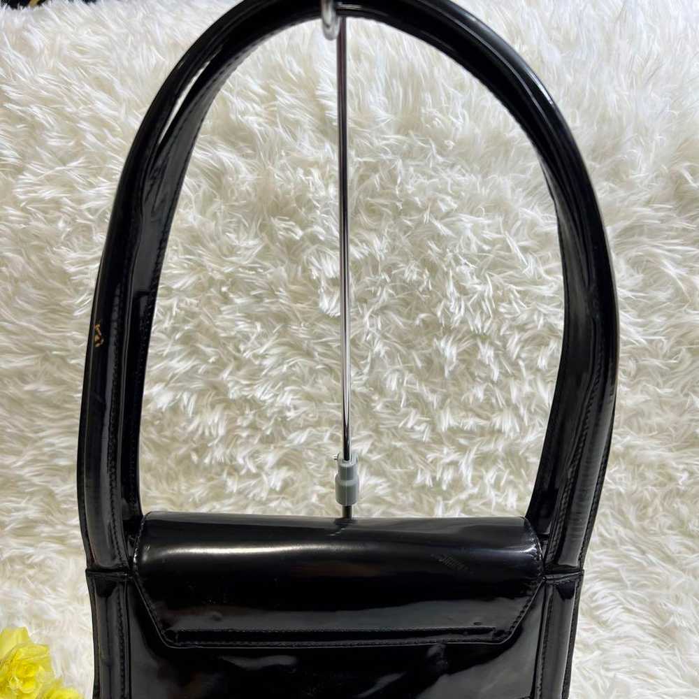 Vintage GUCCI Enamel Suede Tote Bag Black - image 9