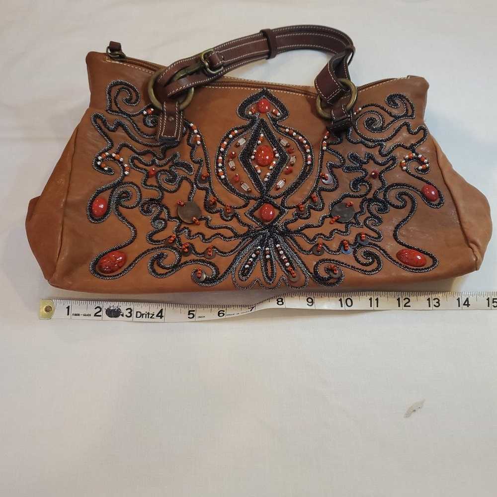 Vintage Gianni Chiarini beaded leather bag with d… - image 11