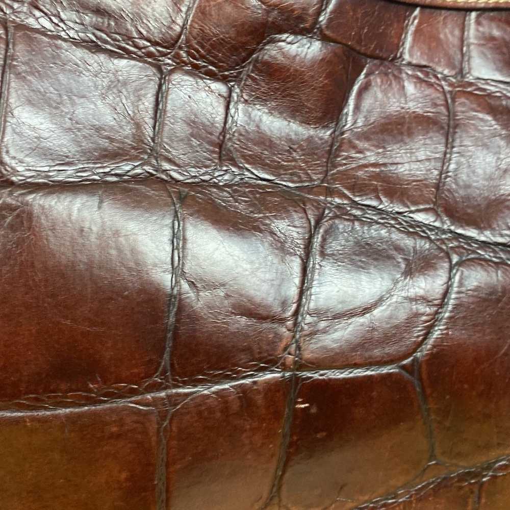 Dooney & Bourke Vintage Brown Embossed mock croc … - image 8