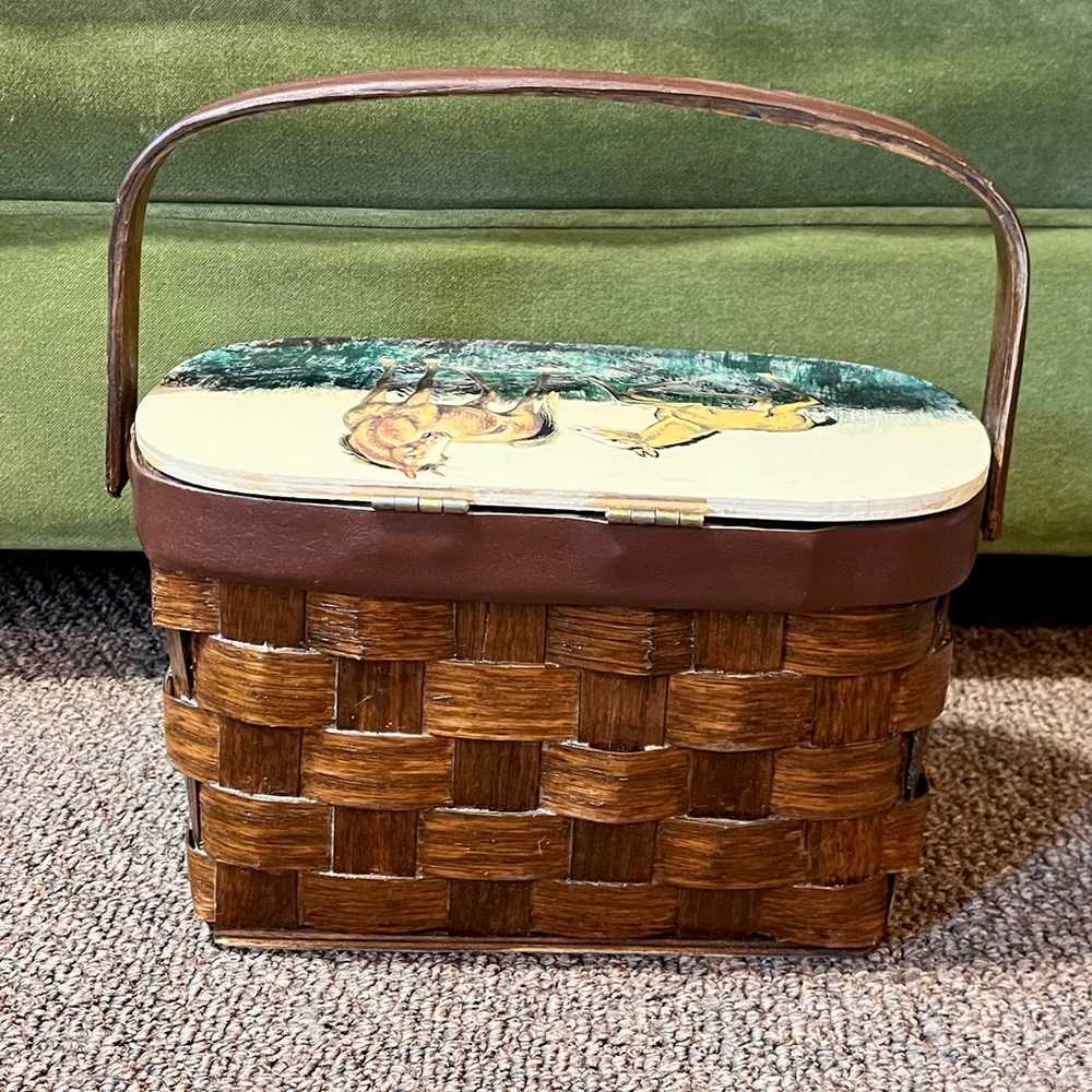 Vintage 1960’s horse picnic basket purse - image 8