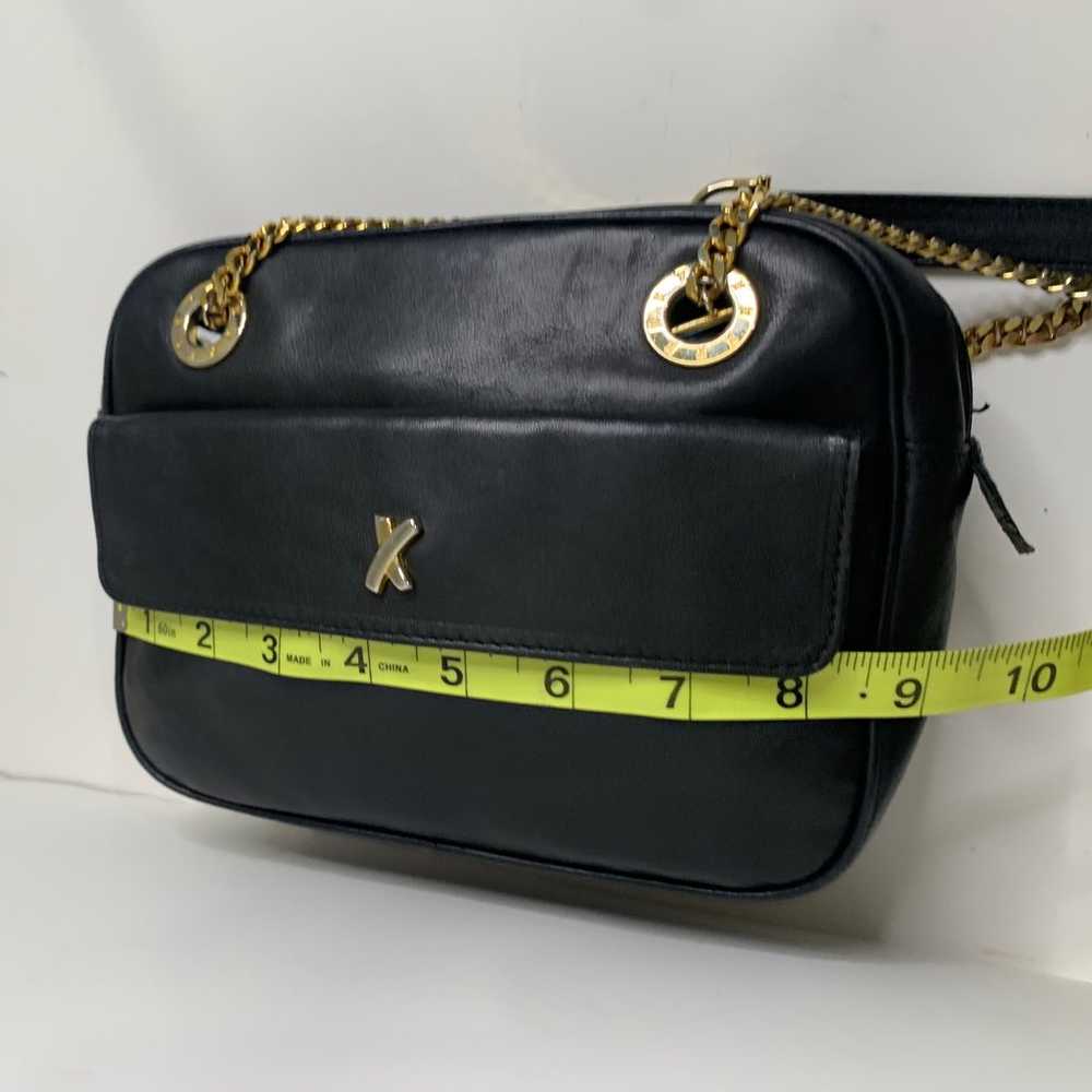 Vintage Paloma Picasso Black Leather Crossbody Bag - image 11