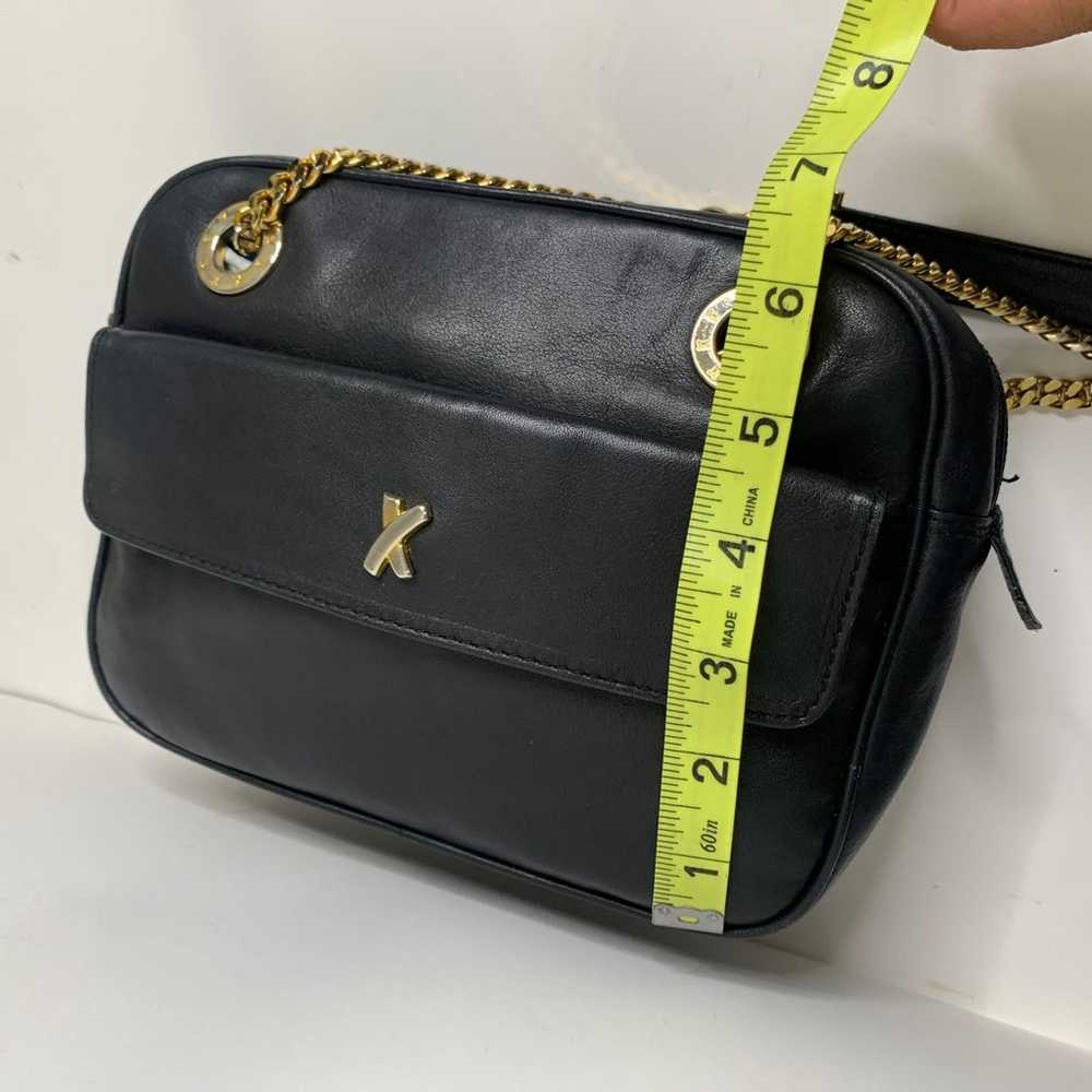 Vintage Paloma Picasso Black Leather Crossbody Bag - image 12