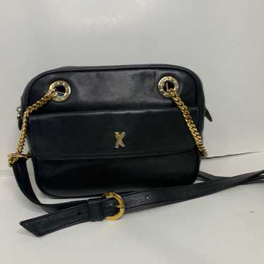 Vintage Paloma Picasso Black Leather Crossbody Bag - image 1