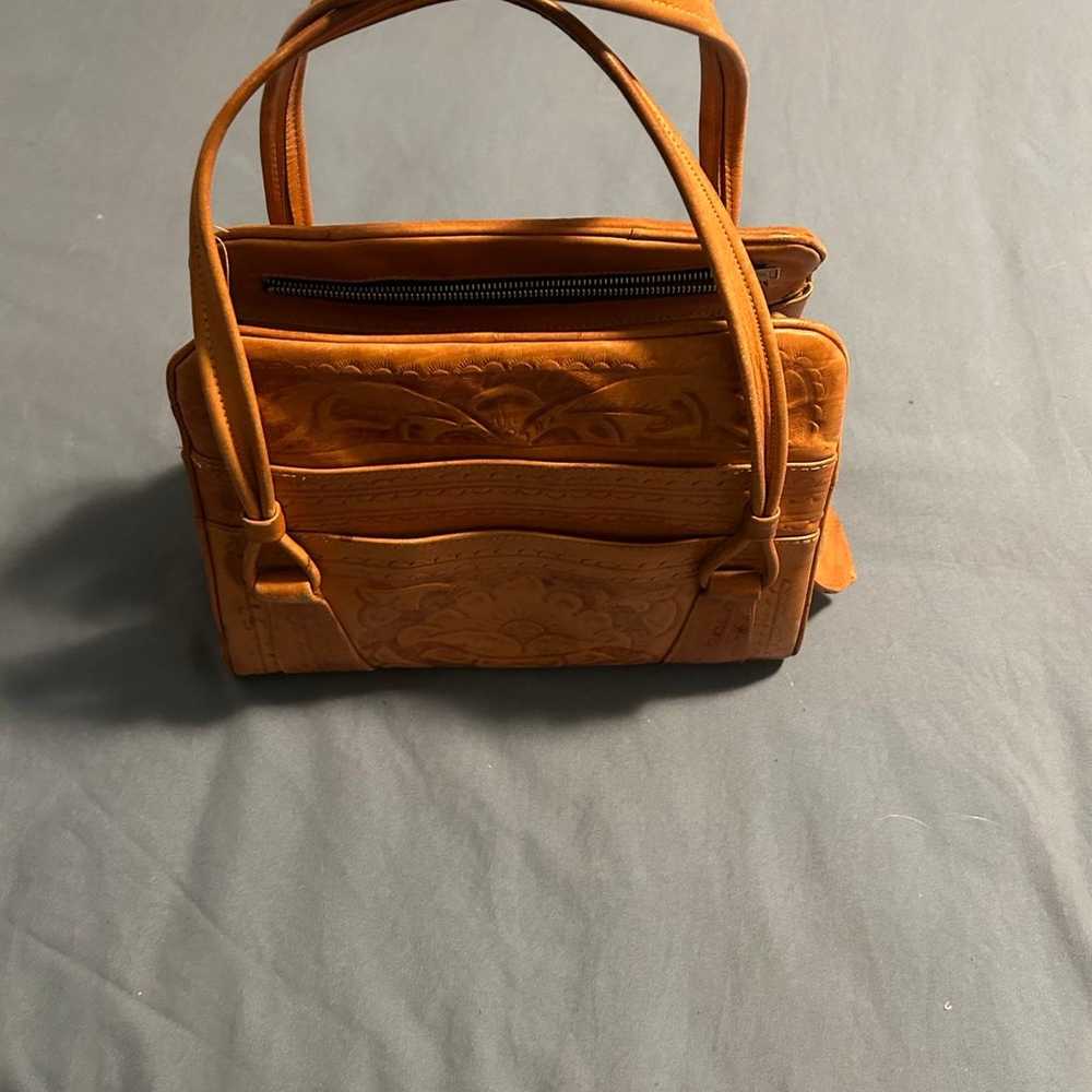 Vintage 1970’s Stamped Leather Purse - image 2