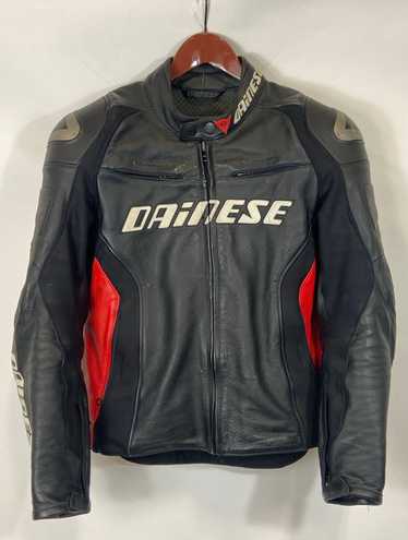 Dainese D1 Black Leather Motorcycle Jacket - Size 
