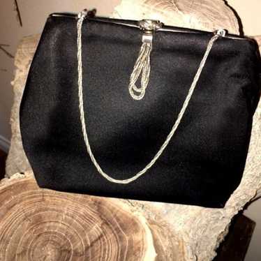 Spulcioni Firenze Satin Purse Vintage Black with … - image 1