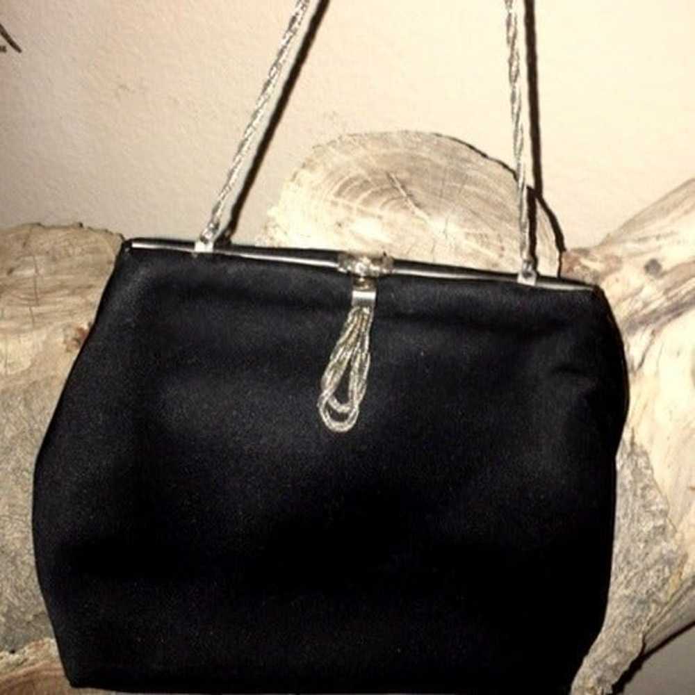 Spulcioni Firenze Satin Purse Vintage Black with … - image 2