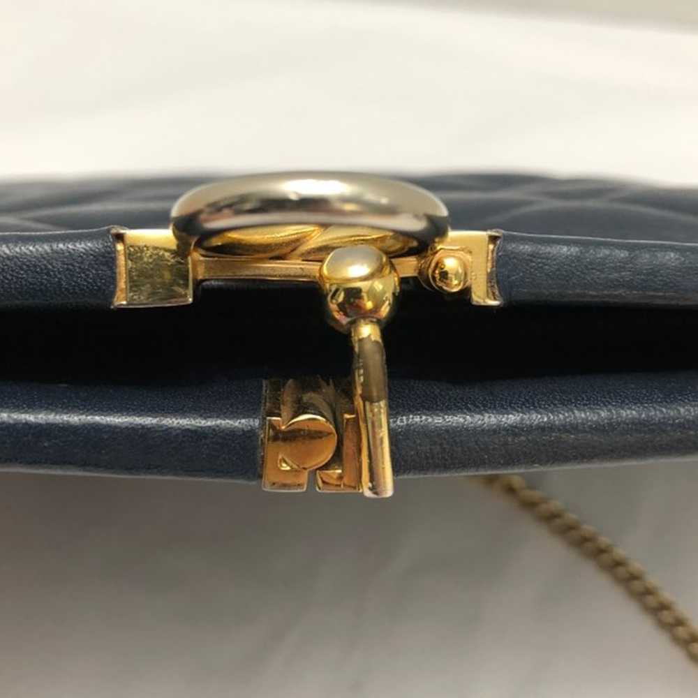 Vintage Navy Blue SUSAN GAIL Leather handbag with… - image 10