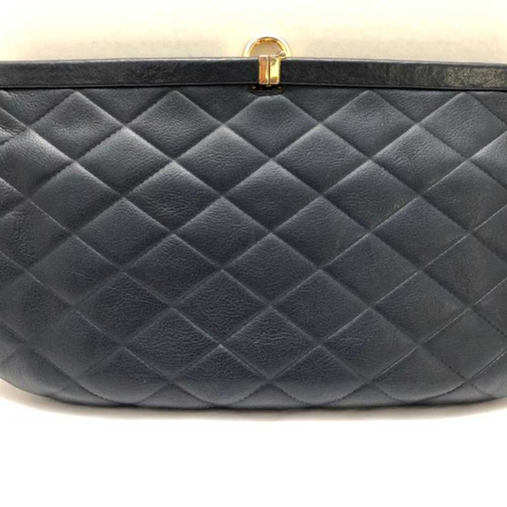 Vintage Navy Blue SUSAN GAIL Leather handbag with… - image 2