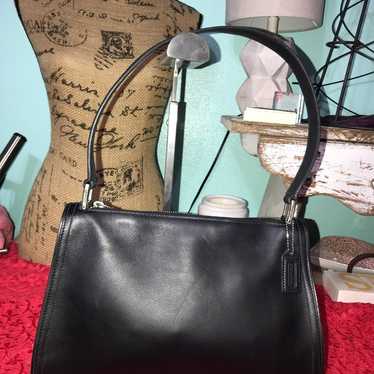 Coach Glove Black Leather Shoulder Purse - image 1