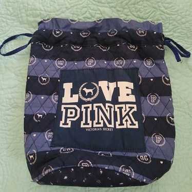 Vintage Victoria's Secret LOVE PINK Blue Jet Set Quilted offers Bucket Tote