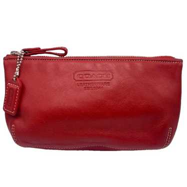 Vintage COACH Red Make-up Cosmetic Bag Pouch