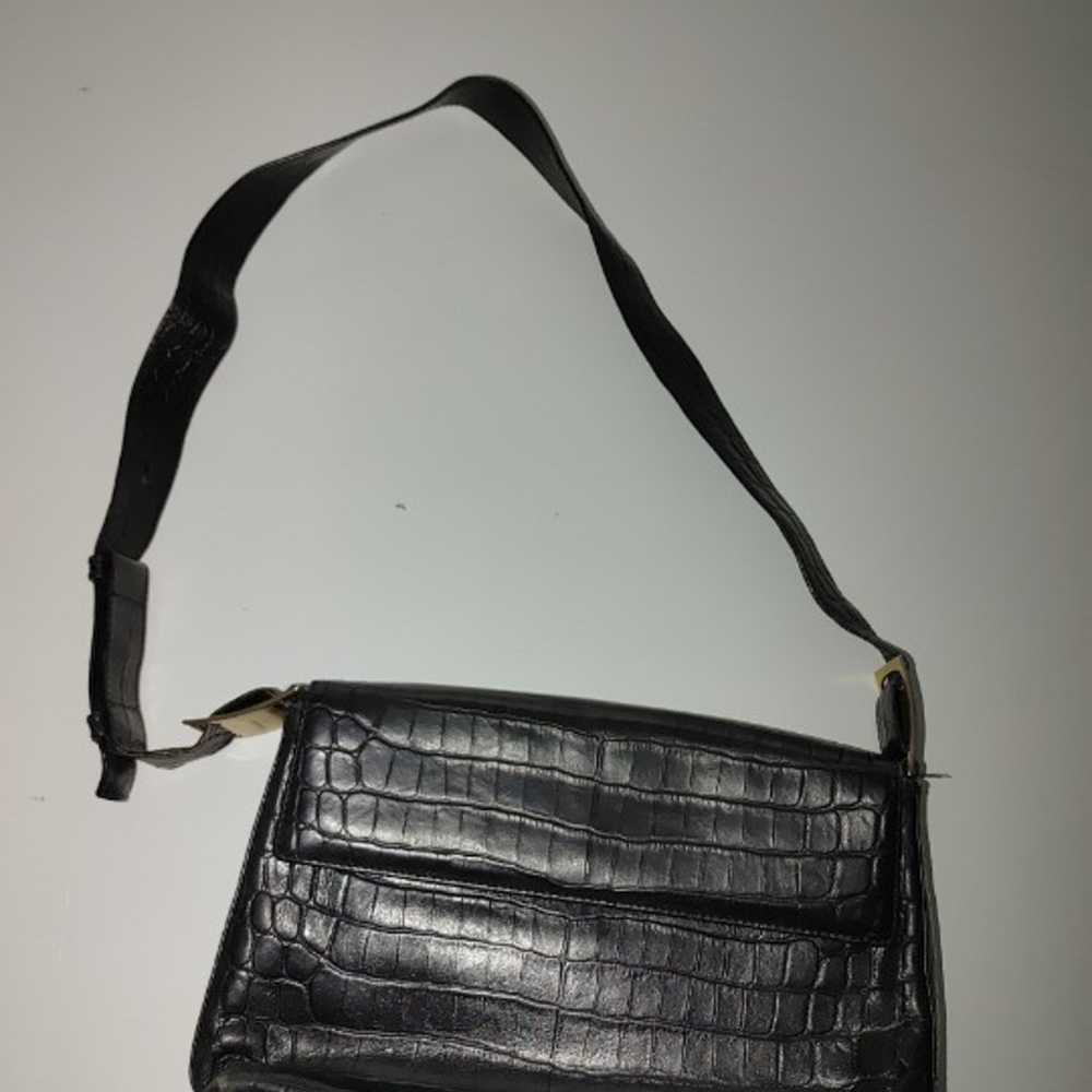 Vintage SALVATORE FERRAGAMO AF-219229 Leather Shoulder Bag Black Pre-owned