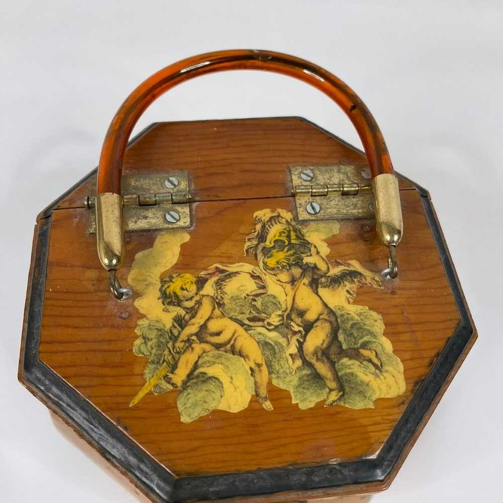 70s Rockabilly Pinup Hinged Wood Box Pur - image 2