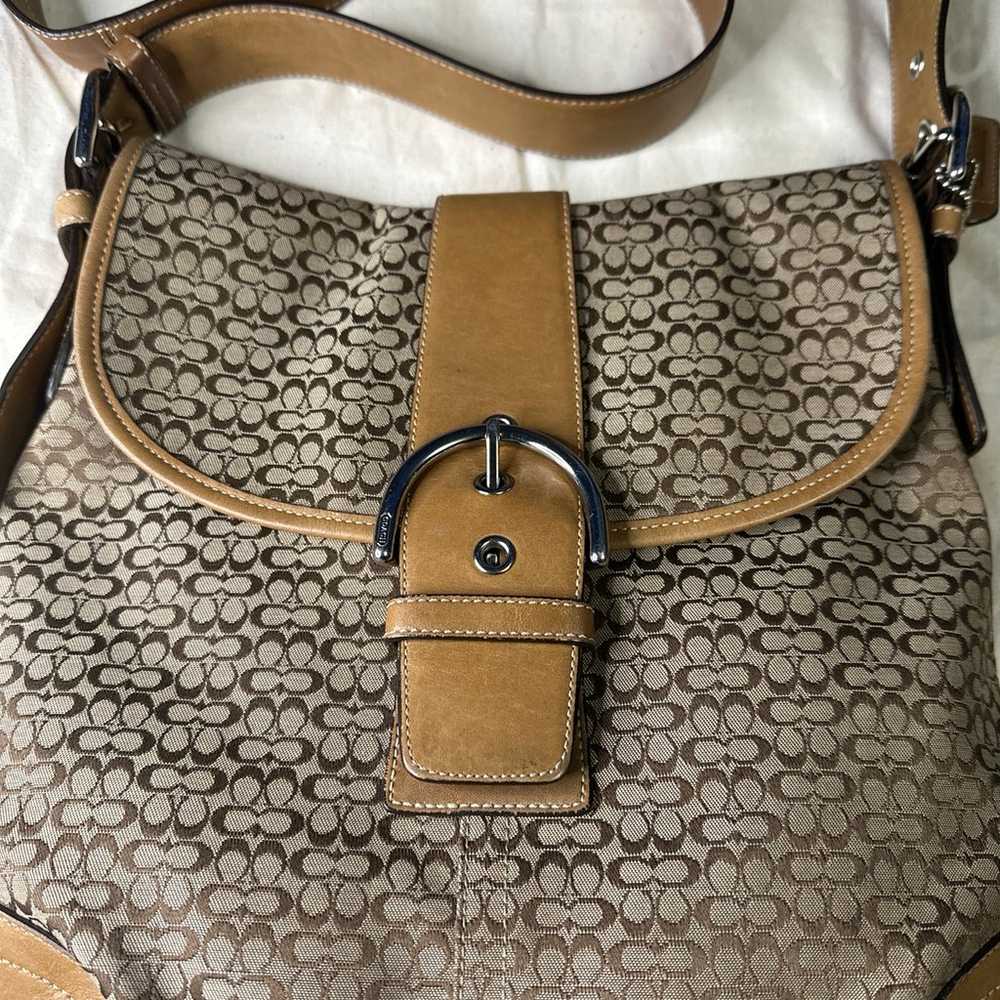 COACH Brown Signature Jacquard Crossbody Shoulder… - image 4