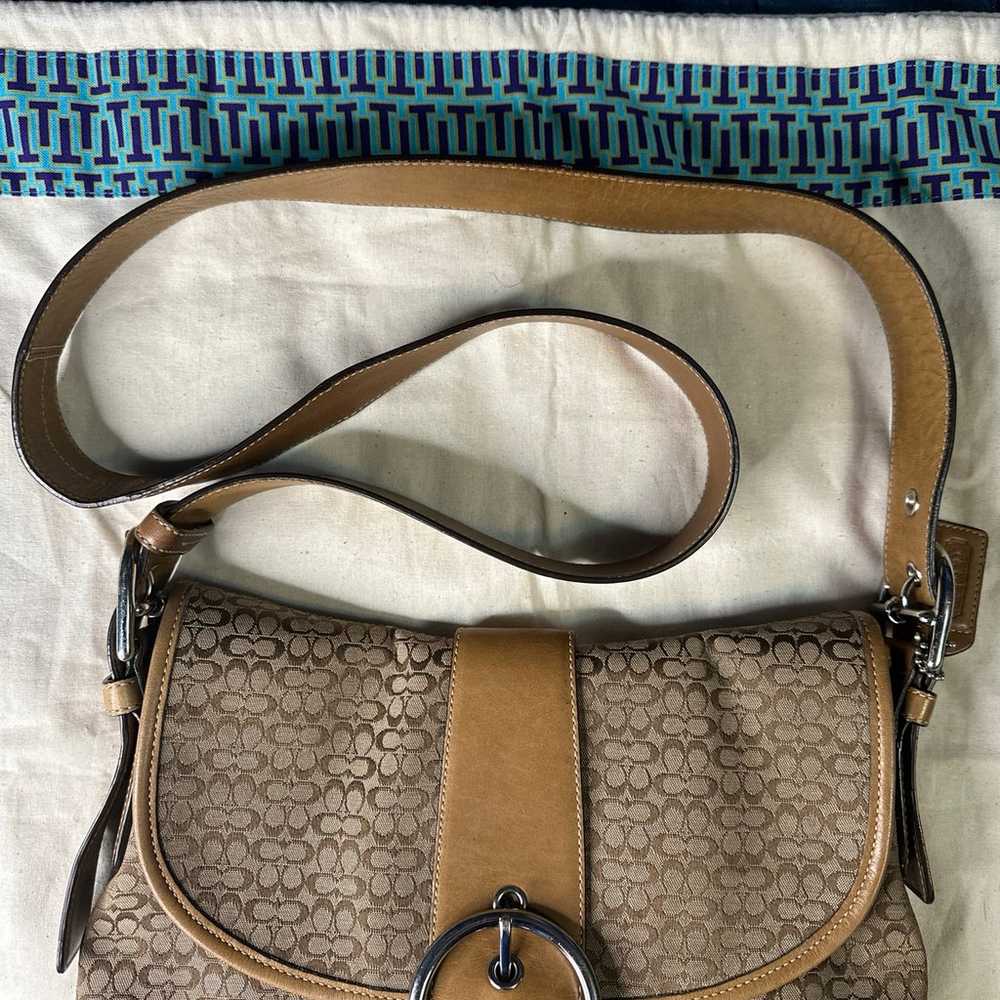 COACH Brown Signature Jacquard Crossbody Shoulder… - image 5