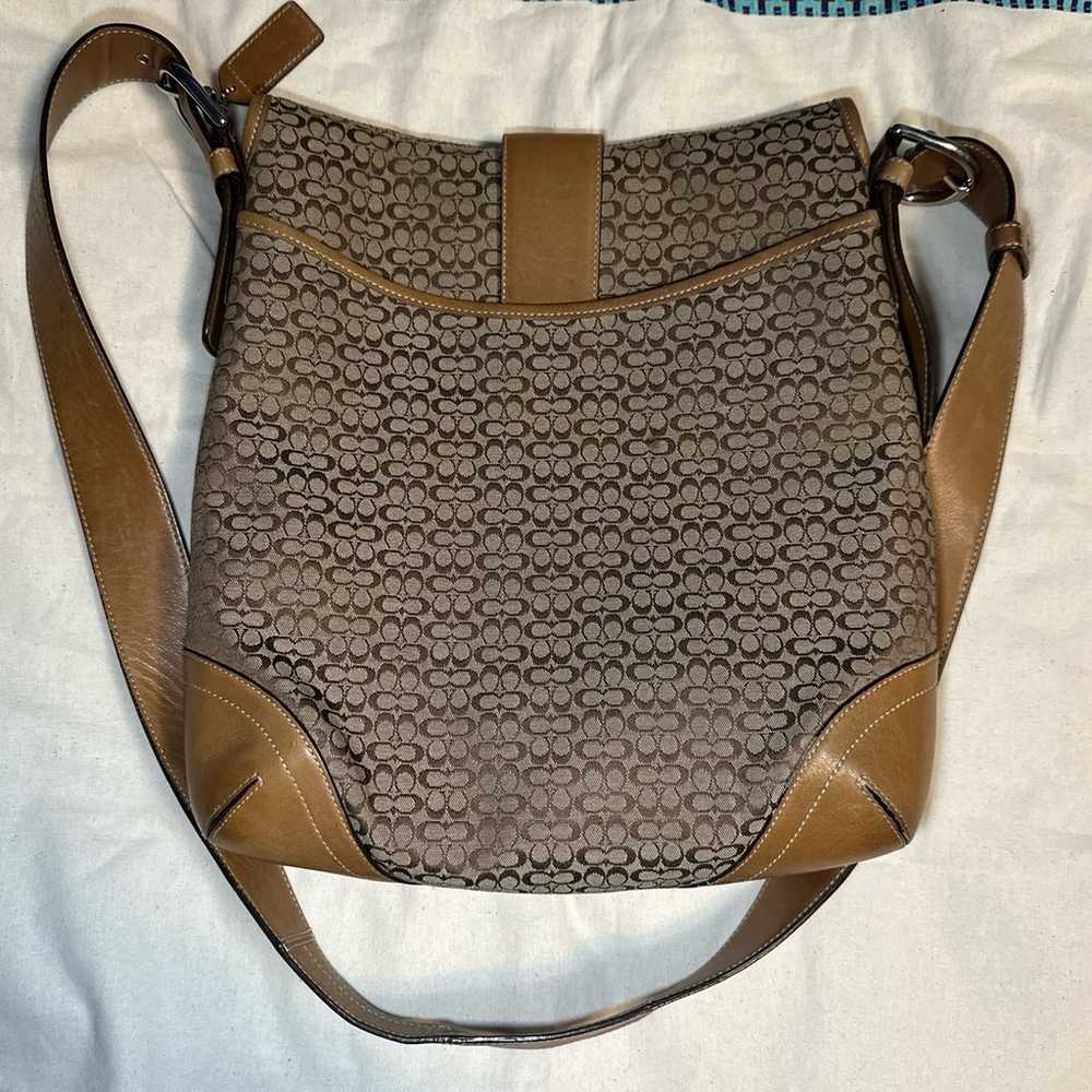 COACH Brown Signature Jacquard Crossbody Shoulder… - image 9