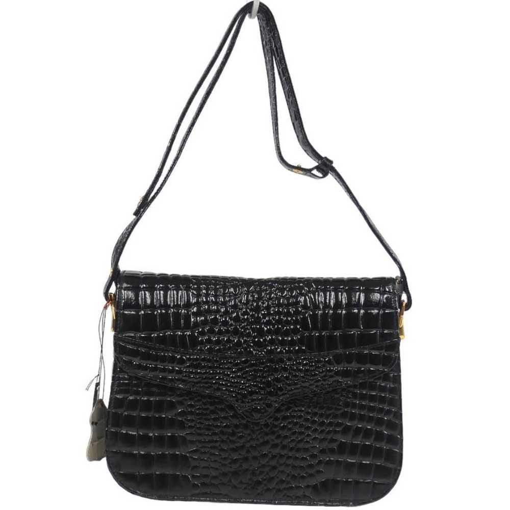 Croco Shoulder Bag Crossbody Men Women Leather Bl… - image 2