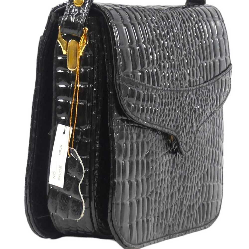 Croco Shoulder Bag Crossbody Men Women Leather Bl… - image 4