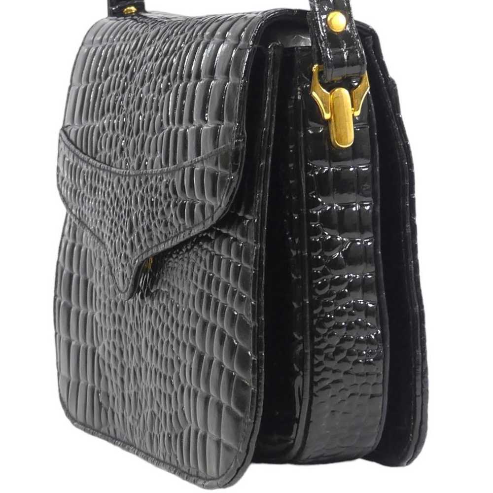 Croco Shoulder Bag Crossbody Men Women Leather Bl… - image 5