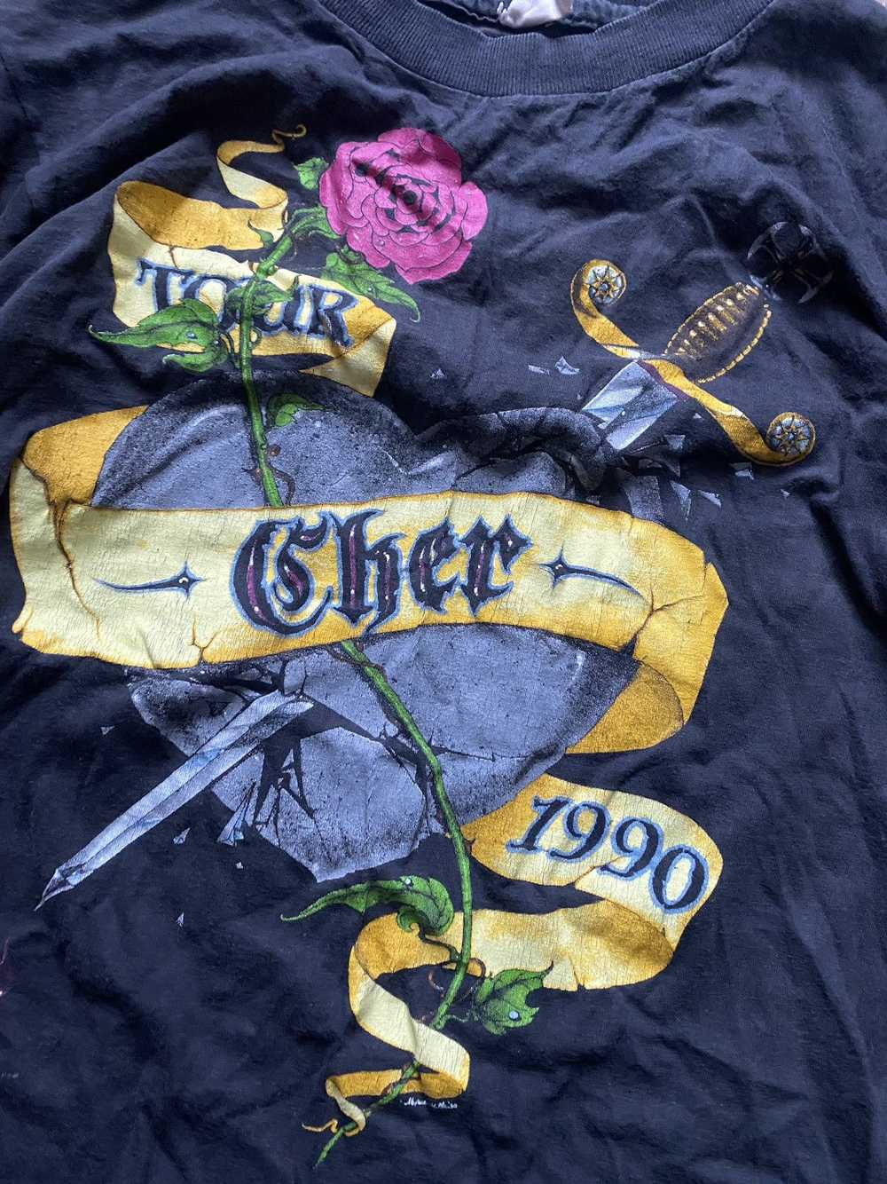 Band Tees × Vintage 1990 Cher “heart of stone” Tee - image 2