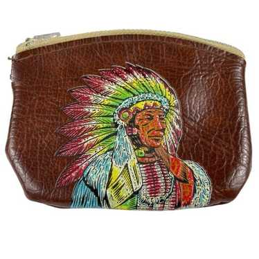 Vintage Embossed Leather Native American Headdres… - image 1