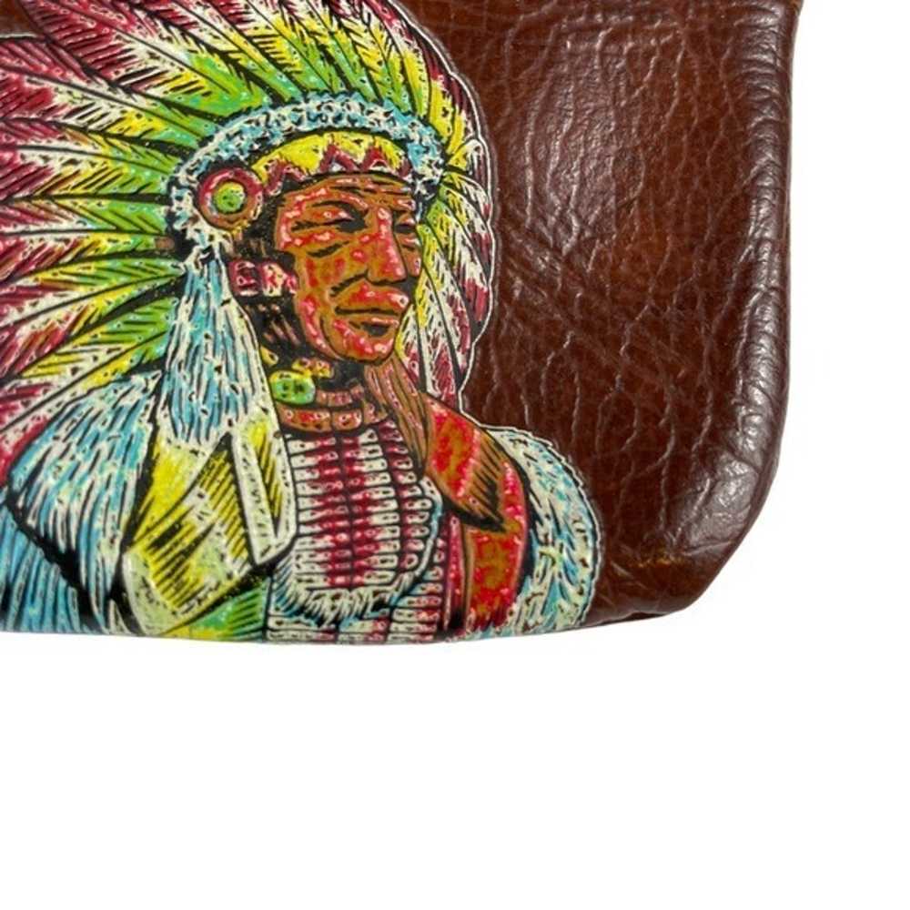 Vintage Embossed Leather Native American Headdres… - image 3