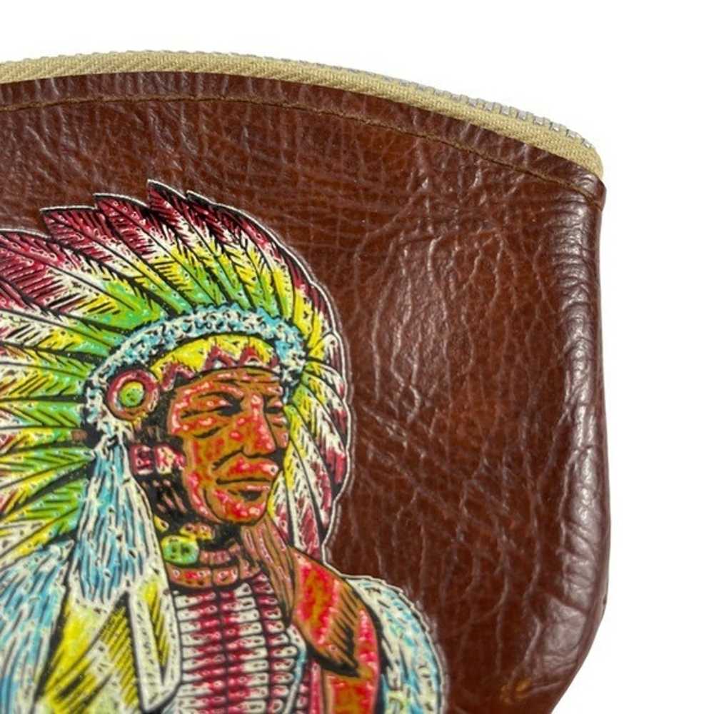 Vintage Embossed Leather Native American Headdres… - image 4