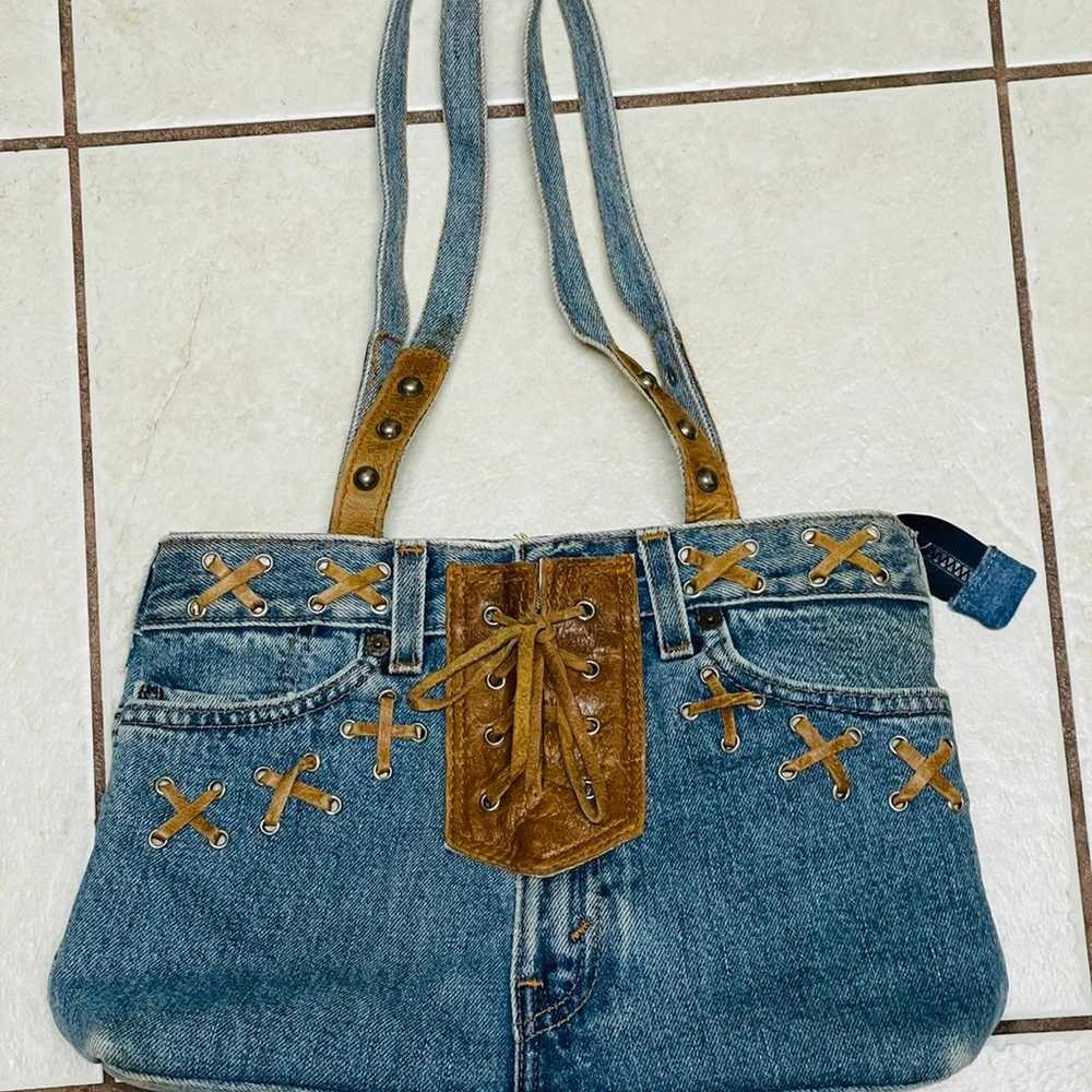 VINTAGE LEVI STRAUSS PURSE HANDMADE HAND &  HEART - image 1