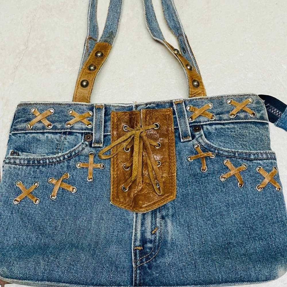 VINTAGE LEVI STRAUSS PURSE HANDMADE HAND &  HEART - image 2