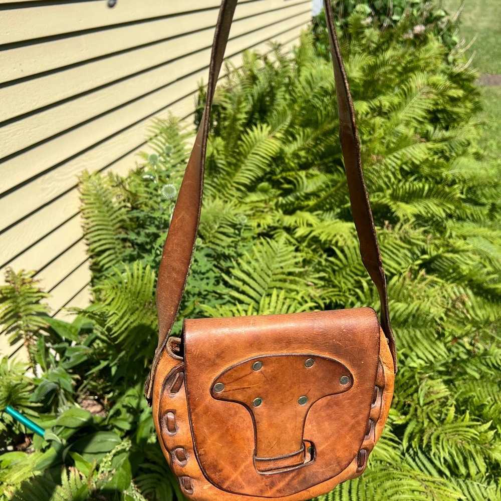 Hand-tooled Leather Handbag - image 2