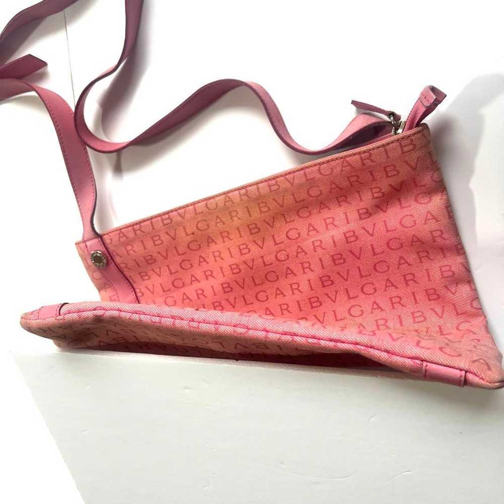 BVLGARI Bulgari Shoulder Bag Sacoche Pink Canvas … - image 6