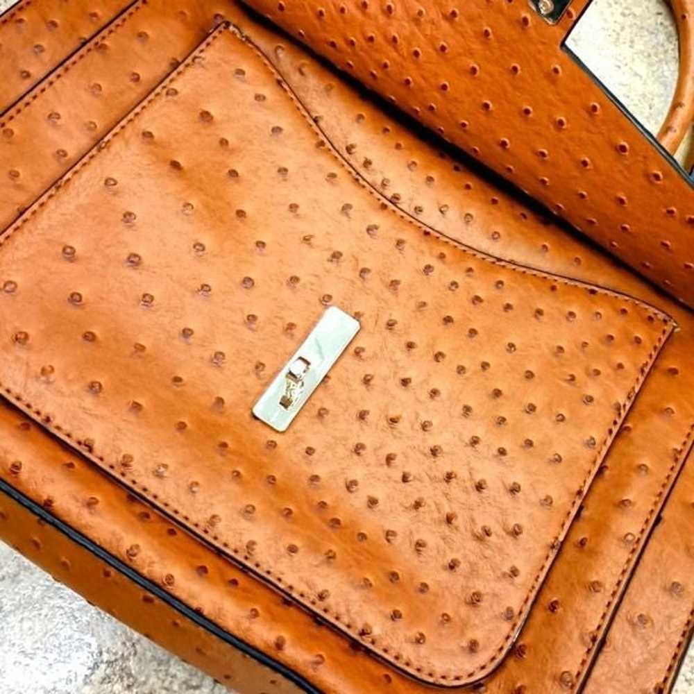 Guess Ostrich Leather Satchel - image 7