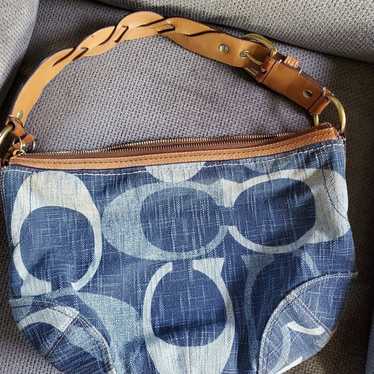 Retro top Coach Large Hobo Purse - Denim fabric design