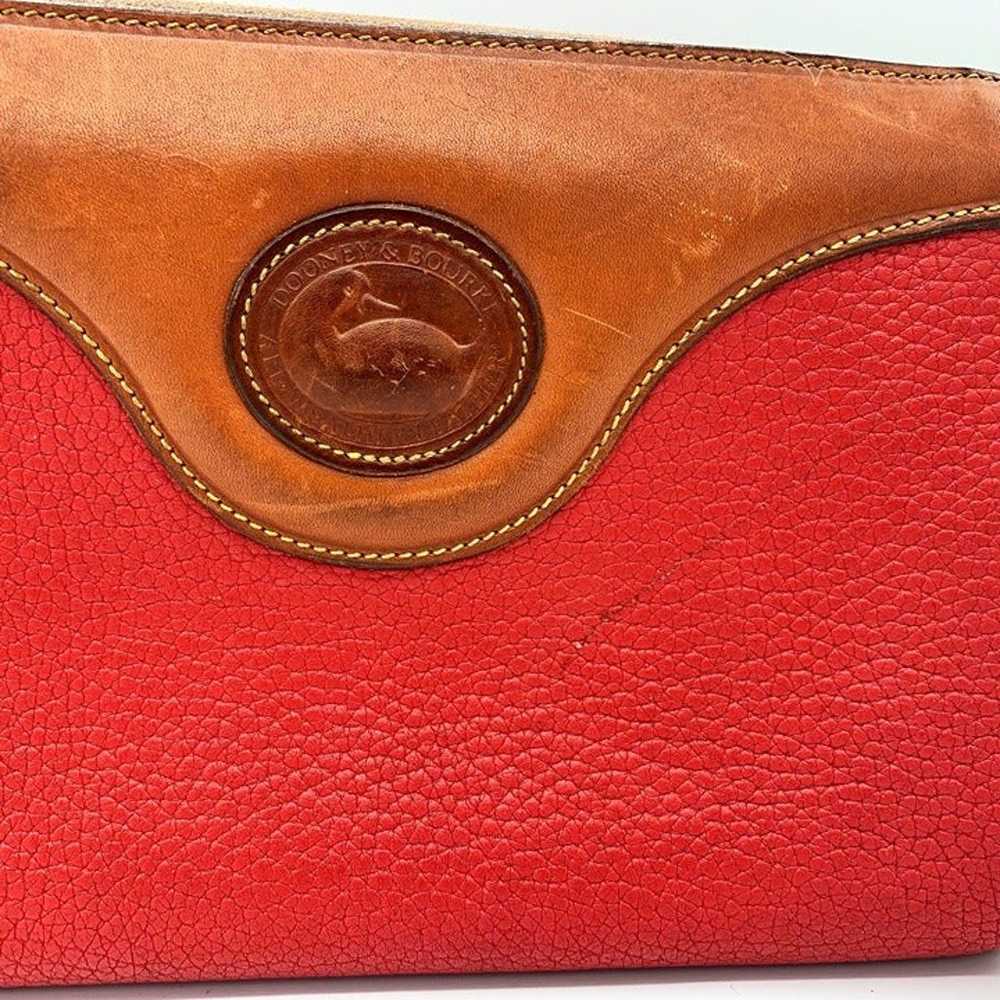 VINTAGE DOONEY & BOURKE RED BROWN PEBBLED LEATHER… - image 3